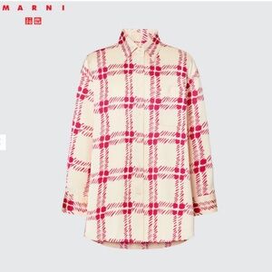 Uniqlo x Marni collaboration oversized satin shirt. Size S. NEW